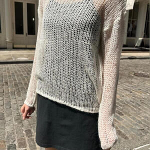 Brandy Melville Colette Sweater White Soft Pullover OS Fits XS–M Mohair Wool